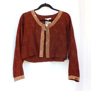 NWT Brown and Gold Open Blouse